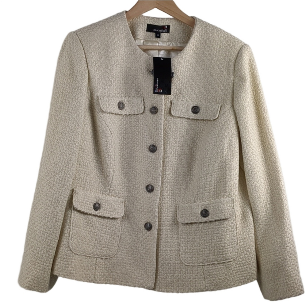 Laura Plus Petite Wool Blend Tweed Blazer Size 16